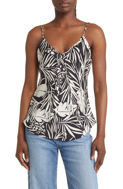 Frame Palm-printed V-neck Cami In Black