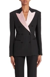Tom Ford Contrast Lapel Wool & Silk Tuxedo Jacket In Black/ Ballet Slipper
