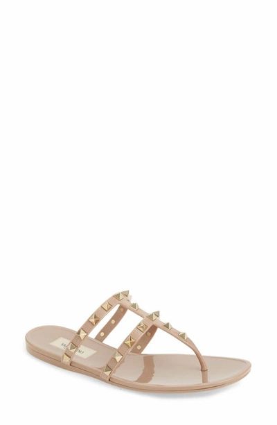 Valentino Garavani Rockstud Jelly Sandal In Poudre