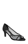 Easy Street Picaboo Peep Toe Pump In Black Glitter