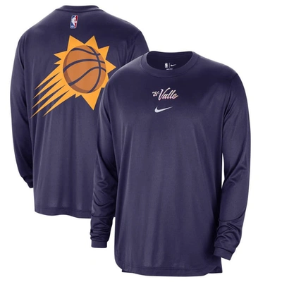 Nike Purple Phoenix Suns 2023/24 City Edition Authentic Pregame Performance Long Sleeve Shooting T-s