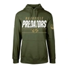 Levelwear Olive Nashville Predators Podium Fleece Pullover Hoodie In Olive
