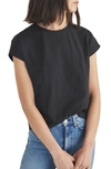 Rag & Bone The Slub Back Pleat Organic Cotton Top In Black