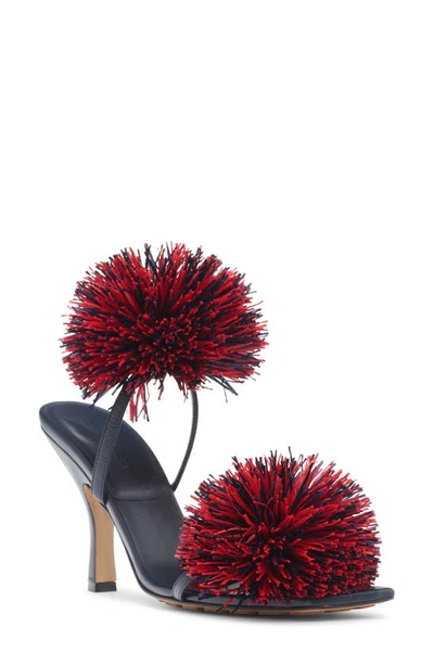 Bottega Veneta Adam Leather Two-band Pom Sandals In Multi