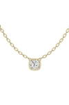 JENNIFER FISHER JENNIFER FISHER 18K GOLD CUSHION LAB CREATED DIAMOND PENDANT NECKLACE