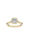 JENNIFER FISHER 18K GOLD ASSCHER LAB CREATED DIAMOND SOLITAIRE RING