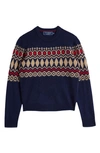 Vineyard Vines Little Boy's & Boy's Heritage Wool Fair Isle-style Sweater In Nautical Navy