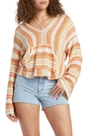 BILLABONG BAJA BEACH STRIPE PULLOVER SWEATER HOODIE