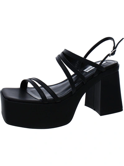 Steve Madden Bossy Womens Leather Ankle Strap Platform Sandals In Black