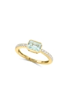 Effy Aquamarine & Diamond Ring In Yellow Gold/ Blue