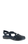 Easy Street Garrett Womens Faux Leather Closed Toe Slingback Sandals In Navy