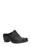Easy Street Cynthia Womens Faux Leather Slip On Mules In Black