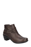 Easy Street Damita Womens Faux Leather Ruched Ankle Boots In Brown