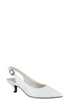 Easy Street Womens Faux Leather Pointed Toe Kitten Heels In White