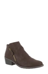 Easy Street Gusto Womens Ankle Block Heel Booties In Brown Matte