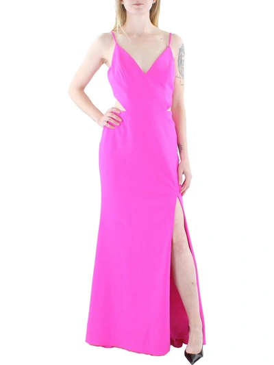 Aqua Womens Side Slit Maxi Evening Dress In Pink