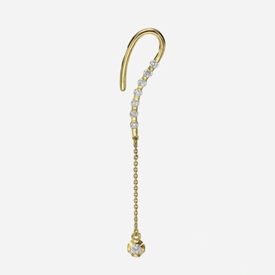 Ame Âme Q 18k Yellow Gold, Lab-grown Diamond 0.44ct. Tw. Drop Earring (left) In Silver