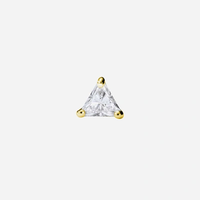 Ame Âme Trio 18k Yellow Gold, Lab-grown Diamond Single Stone Stud Earring In Silver