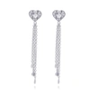 DAMIANI 18K WHITE GOLD, HEART DESIGN DIAMOND DROP EARRINGS