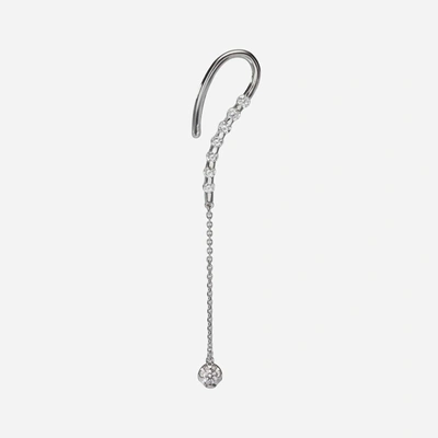 Ame Âme Q 18k White Gold, Lab-grown Diamond 0.44ct. Tw. Drop Earring (left) In Silver