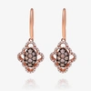 LE VIAN 14K STRAWBERRY GOLD, VANILLA AND CHOCOLATE DIAMOND 0.86CT. TW. DROP EARRINGS YPVR223