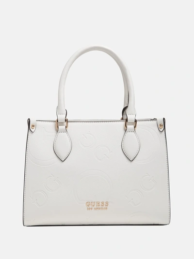 Guess Factory Oak Park Enlarged Logo Small Carryall In White
