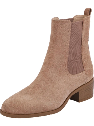 Kenneth Cole Reaction Salt Womens Stretch Block Heel Chelsea Boots In Beige