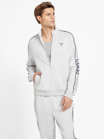 Guess Factory Don Logo Tape Active Zip Jacket In Grey