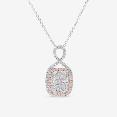 Gregg Ruth 18k White Gold, White Diamond 1.38ct. Tw. And Pink Diamond Pendant Necklace 601847 In Silver