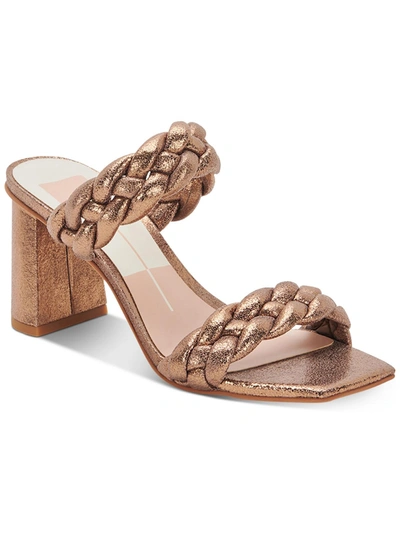 Dolce Vita Womens Faux Leather Braided Mule Sandals In Brown