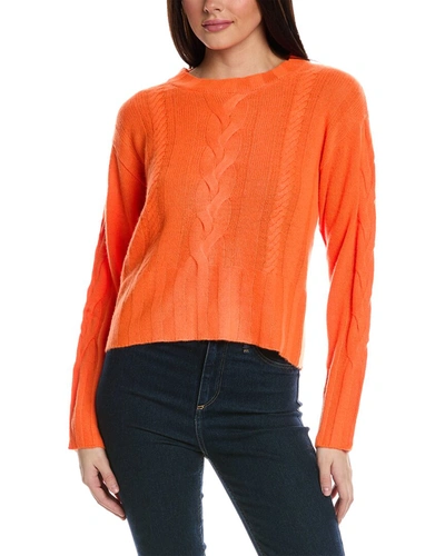 Brodie Cashmere Lily Cable Cashmere Sweater In Orange