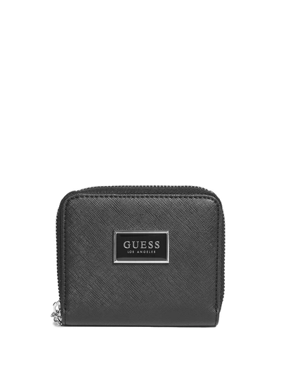 Guess Factory Abree Saffiano Zip-around Wallet In Grey