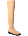 Stuart Weitzman Chicago Lug Suede Over-the-knee Boot In Beige