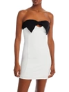 FORE WOMENS FRONT BOW STRAPLESS MINI DRESS