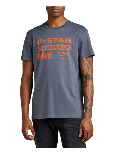 G-star Mens Crewneck Short Sleeve Graphic T-shirt In Purple