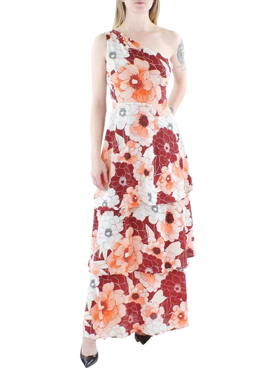 Rachel Rachel Roy Womens Floral One Shoulder Maxi Dress In Multi