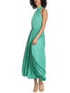 Maggy London Womens Halter Mock Neck Midi Dress In Blue