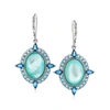 Ross-simons Blue Mother-of-pearl Drop Earrings With London And Swiss Blue Topaz In Sterling Silver In Blue