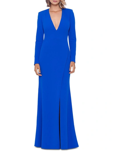 Aqua Womens Open Back Formal Evening Dress In Blue