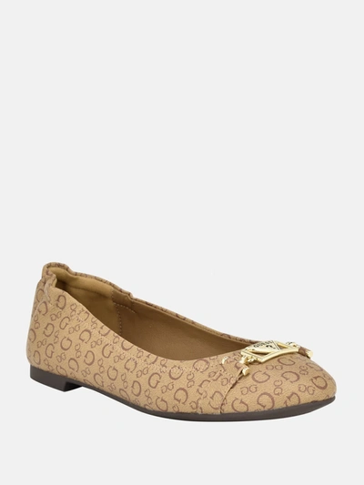 Guess Factory Huntly Ballet Flats In Brown