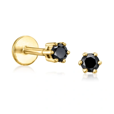 Rs Pure By Ross-simons Black Diamond Stud Earrings In 14kt Yellow Gold