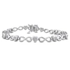 Mimi & Max 1/6ct Tdw Heart-shaped Diamond Infinity Link Statement Bracelet In Sterling Silver - 7.25 In In White