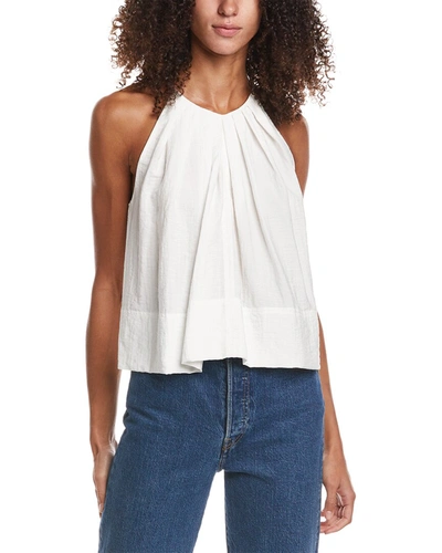 A.l.c Caroline Pleated Scoop-neck Top In White