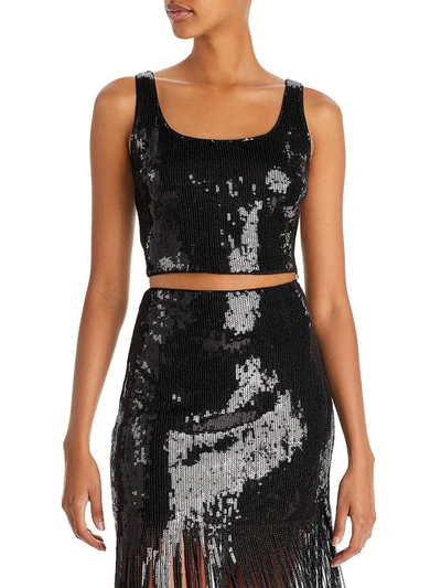 Lucy Paris Morgan Womens Sequined Short Cropped In Black