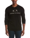 Armani Exchange Blue Cotton Long Sleeve In Black
