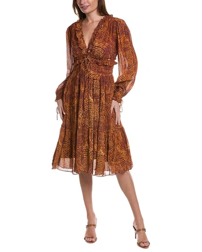 Stellah Obi Midi Dress In Brown
