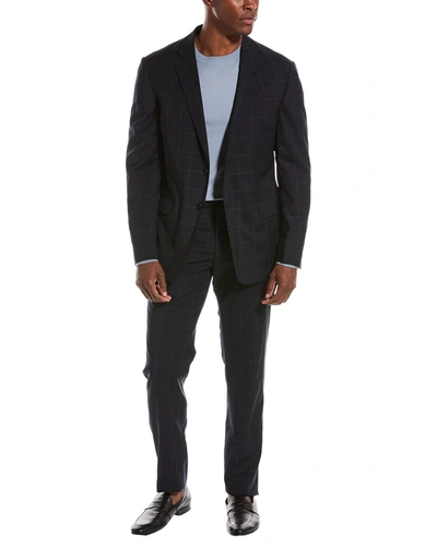 Armani Exchange 2pc Wool-blend Suit In Blue