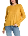 Vince Camuto Center Seam Crewneck Sweater In Yellow