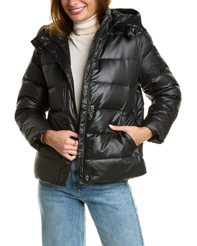 Brooks Brothers Short Puffer Down Coat In Black