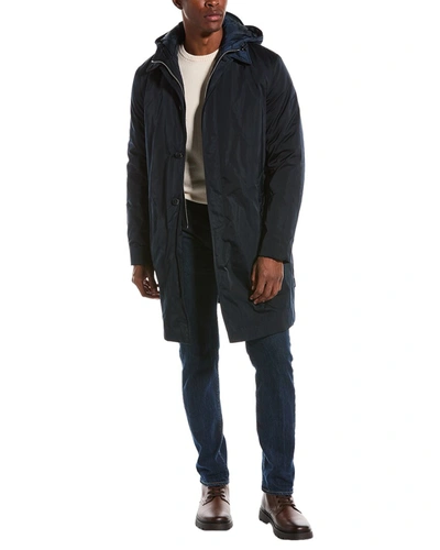 Armani Exchange Trench Coat In Blue